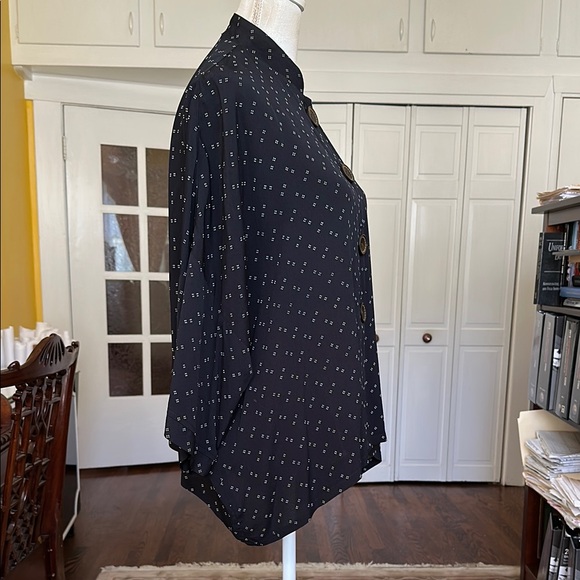 Pink Wheels Black Printed Lagenlook Japanese Style Lightweight Shirt Jacket OS - Picture 4 of 11